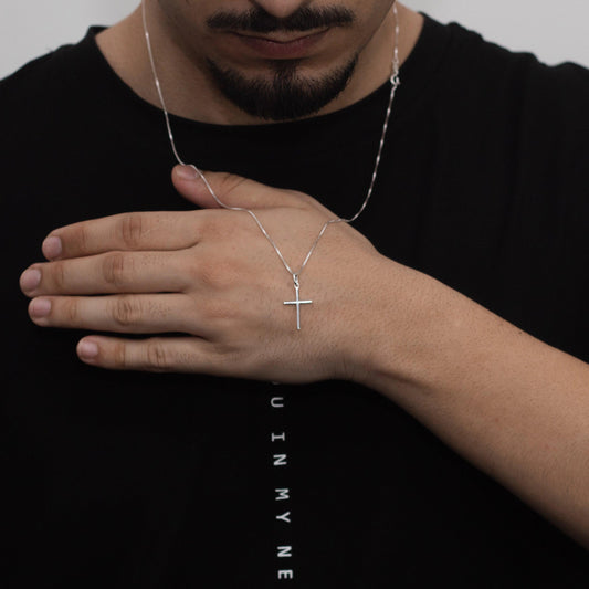 Minimalist Silver Cross Necklace