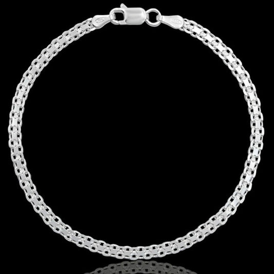 Double Lock Silver Bracelet